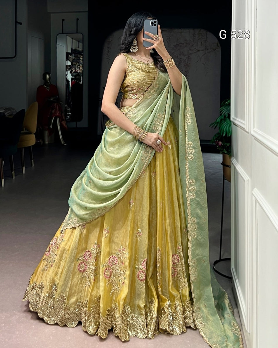Premium Pastel Lehenga with Graceful Elegant Design - G528