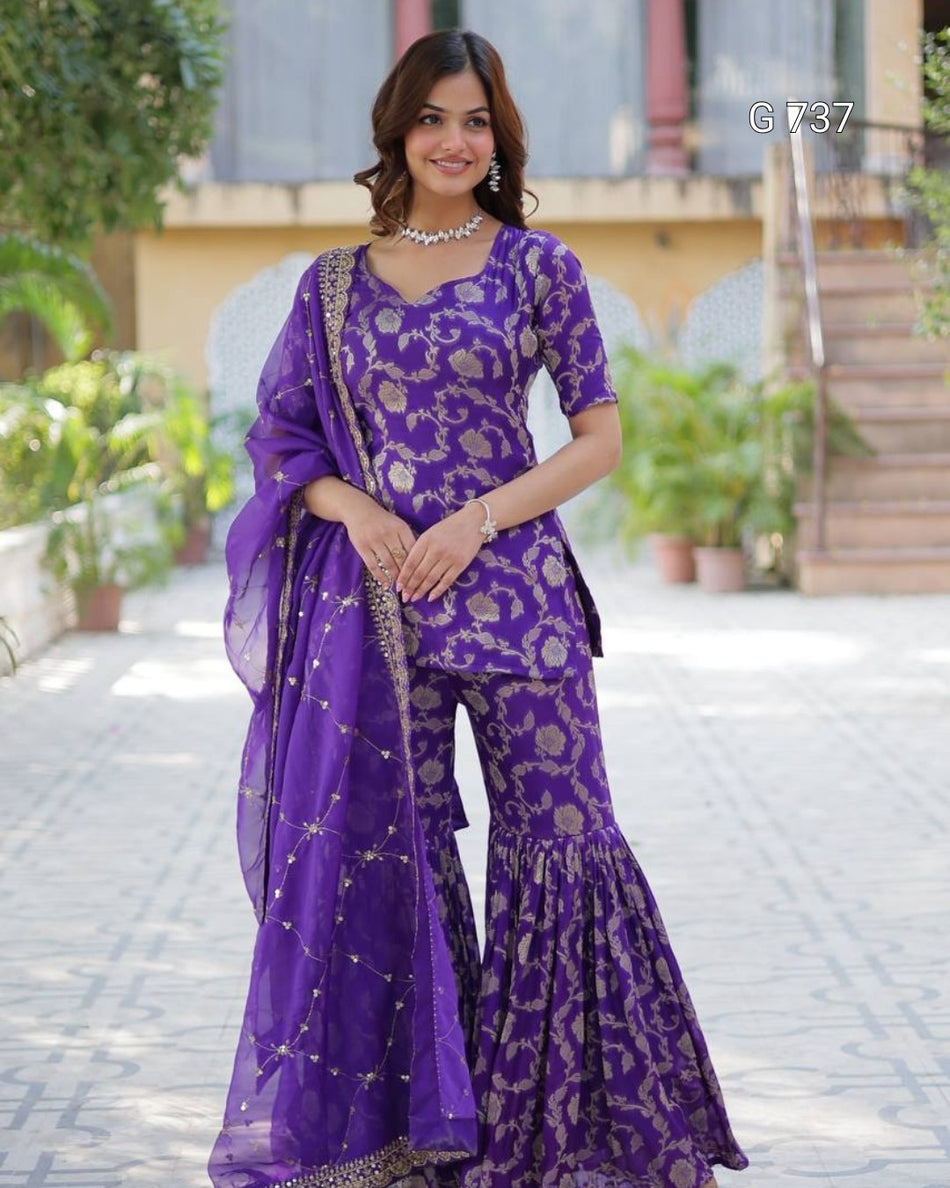 Elegant Celebration Wear Gharara Set for Women G 737
