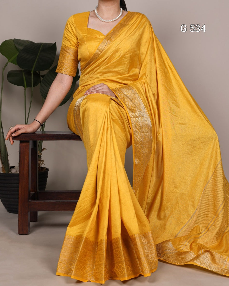 Stylish Stripe Pallu Sarees with Elegant Borders - G 534