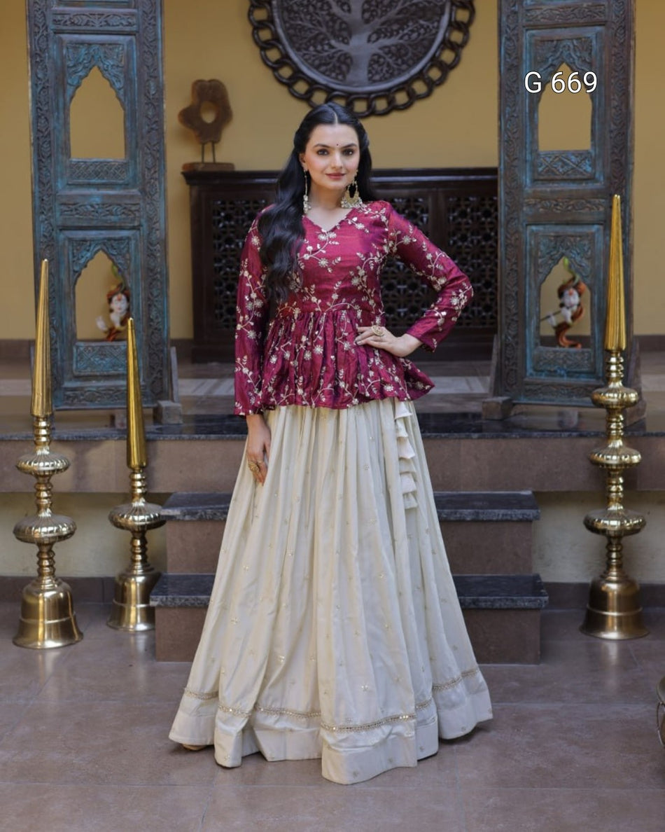 Luxurious Embroidered Lehenga Set for Special Occasions G 669