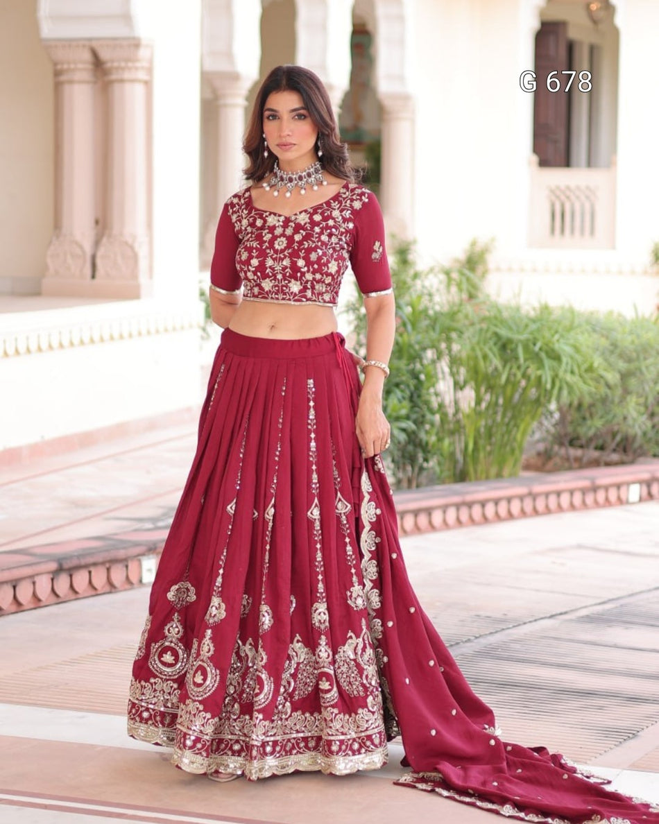 Luxurious Festive Lehenga for Wedding Functions G 678