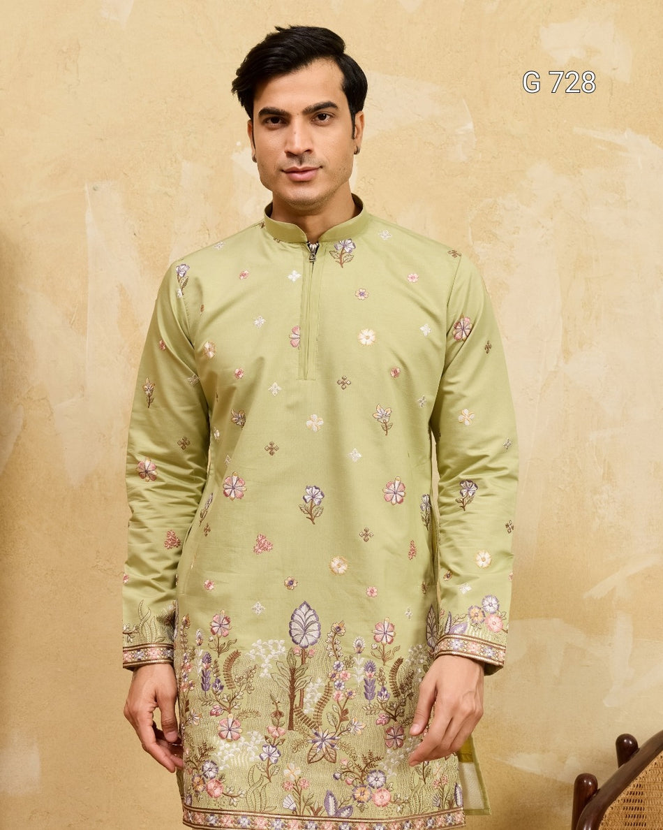 Wedding Special Men’s Embroidered Kurta Collection 2026- G 728