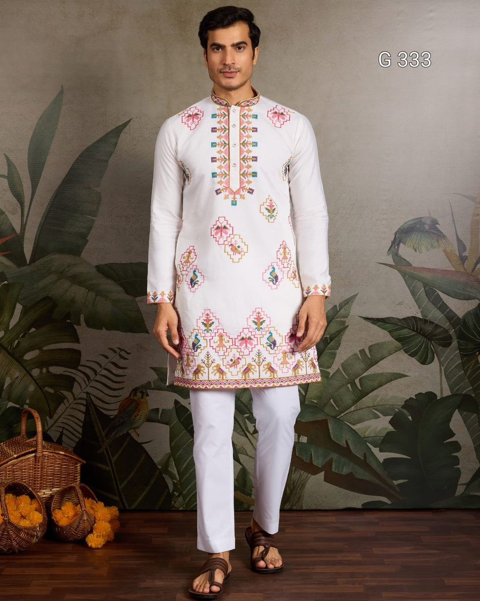 Premium Embroidered Kurta - G 333