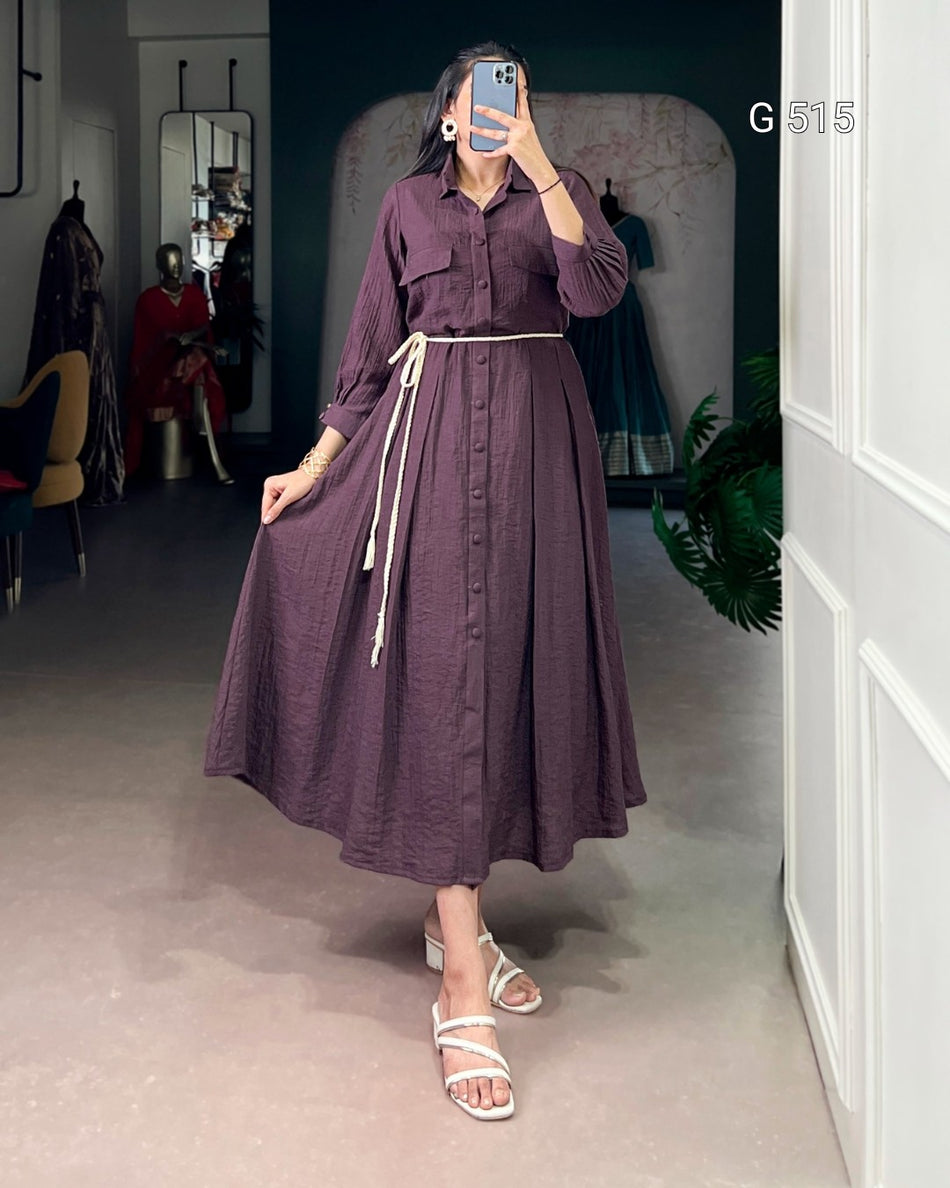Beautiful Crackle Dress with Elegant Flow Design - G 515