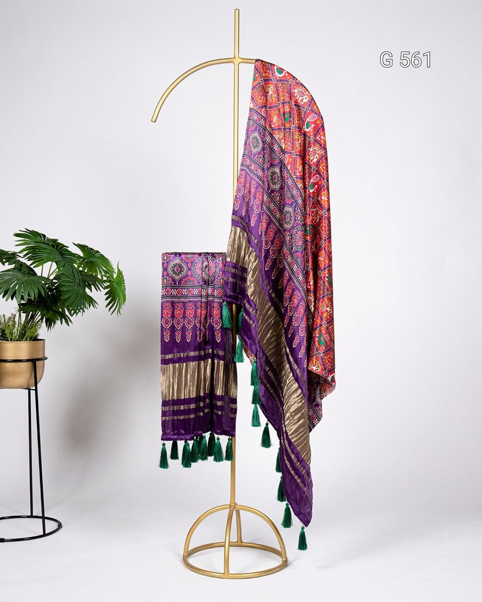 Designer Gaji Silk Dupatta with Timeless Charm - G 561 Dupatta