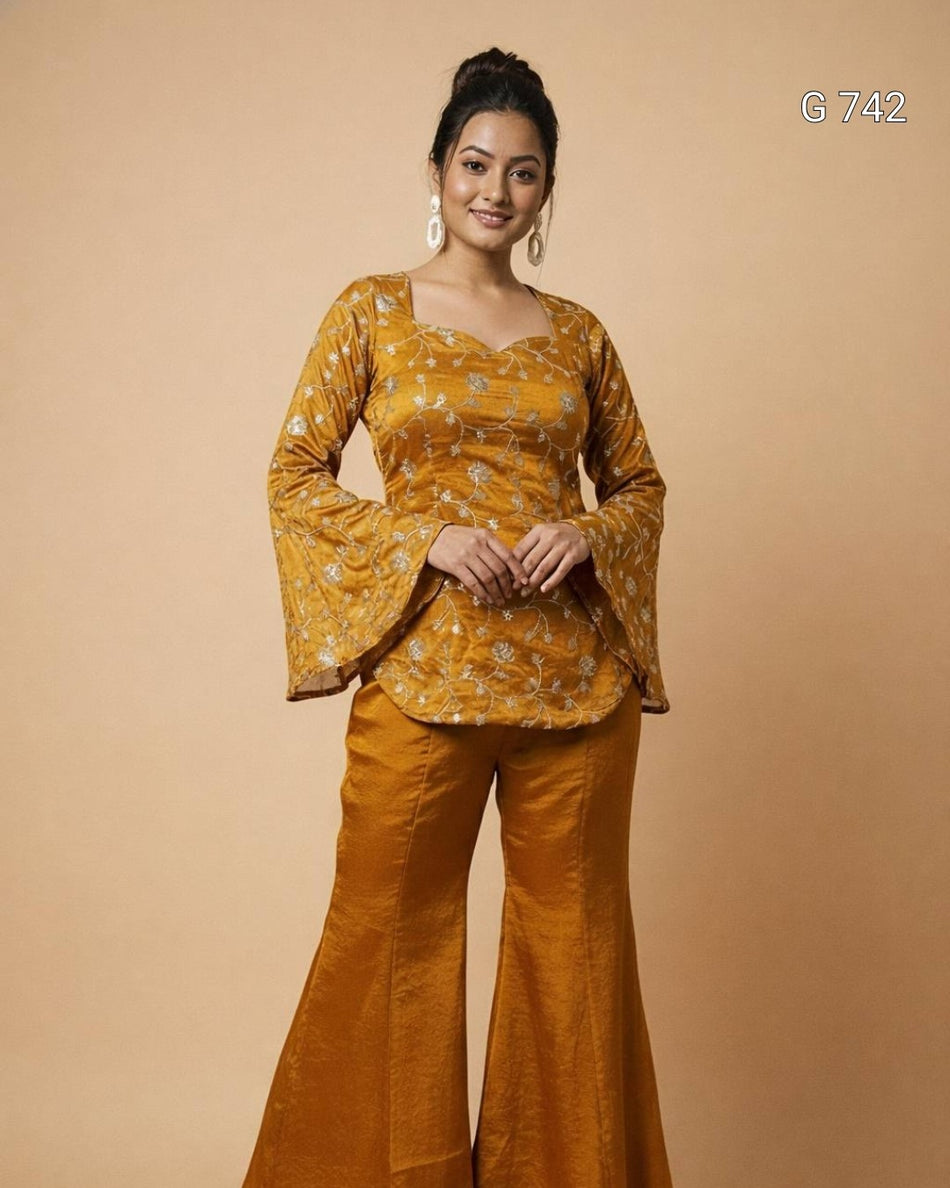 Elegant Embroidered Sequence Work Designer Two Piece Set G 742