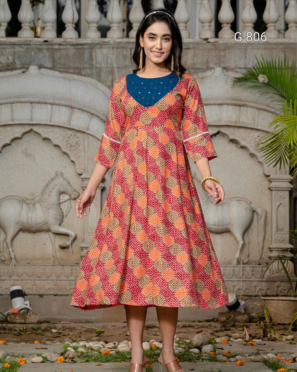 Premium Embroidered Rayon Kurta Collection G 806