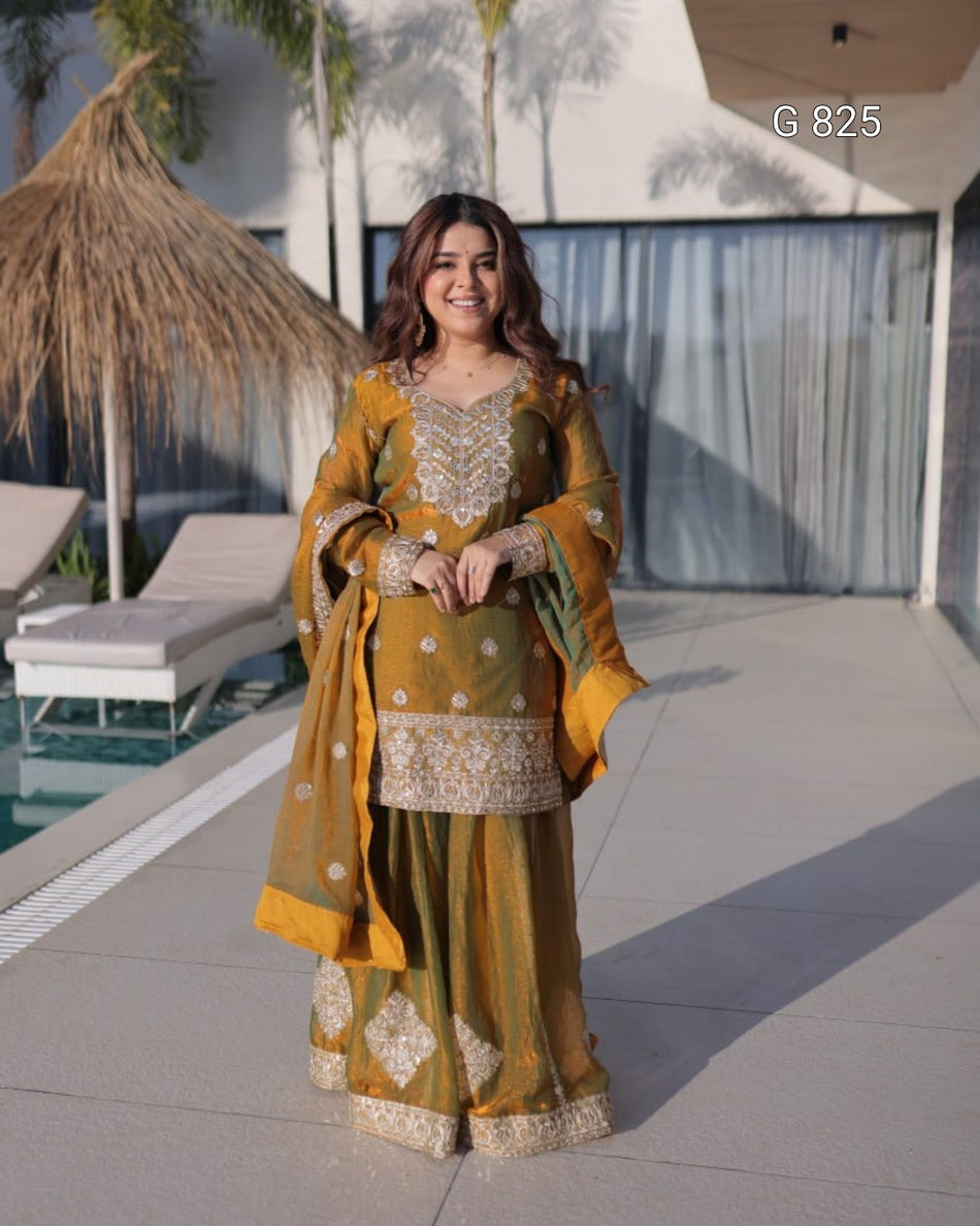 Premium Embroidered Fendi Chiffon Ensemble G 825