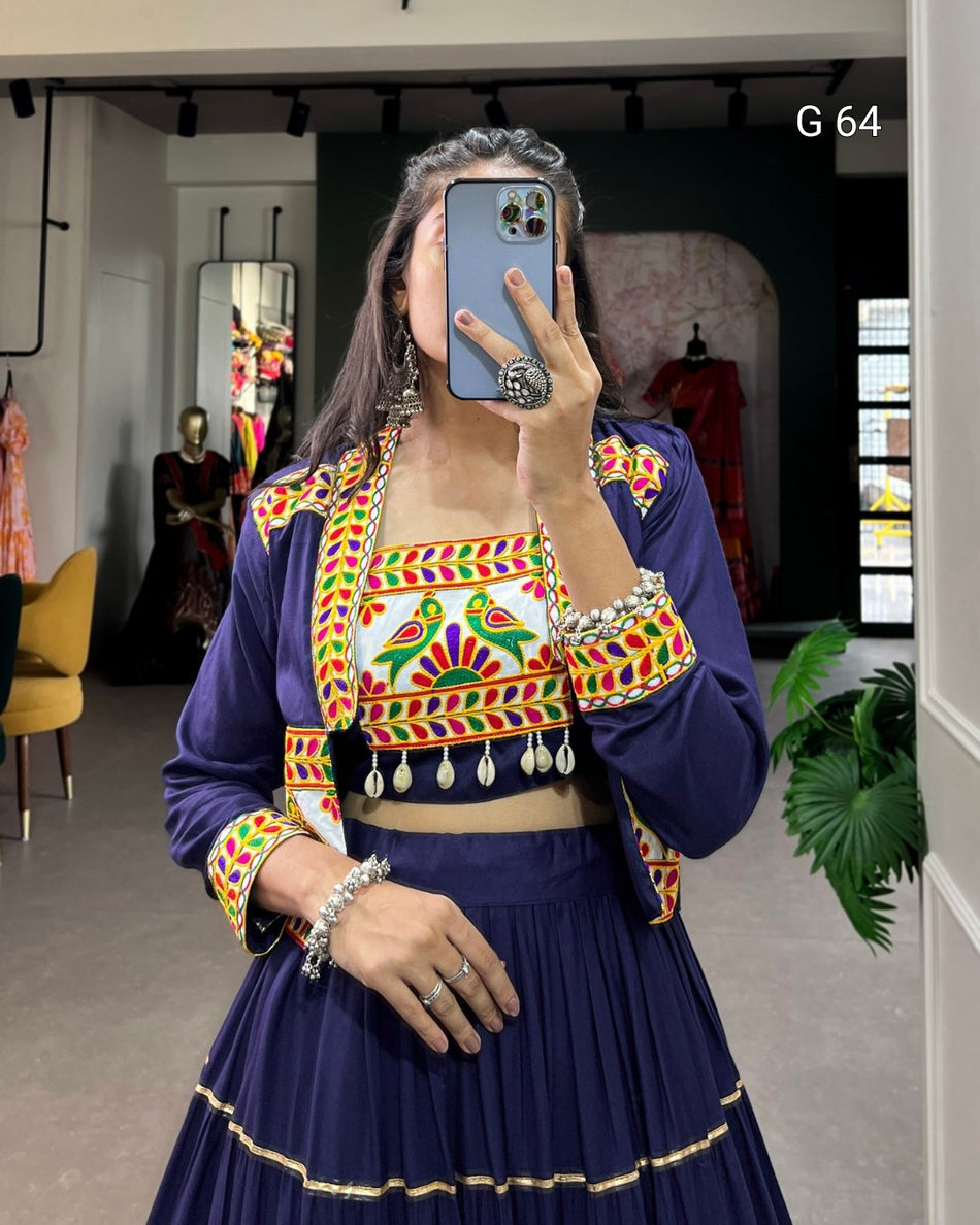 Pure Rayon Lehenga with Gota Patti Touch Up – G 64 Navy Blue