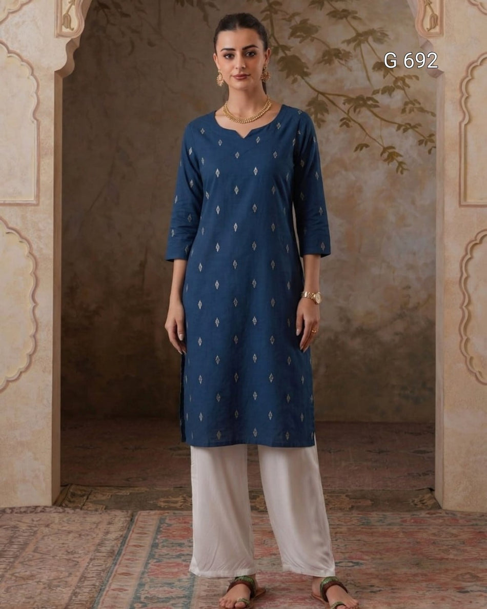 Festive Wear Jacquard Kurti for Women G 692
