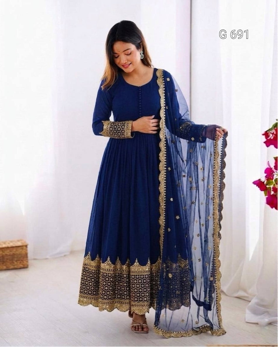 Luxurious Sequence Work Anarkali with Ethnic Charm - G 691