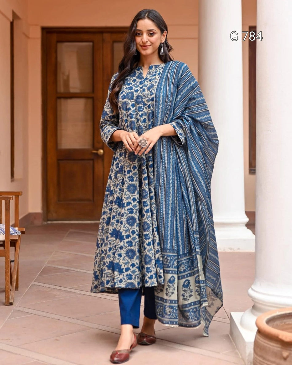Comfortable Three Piece Rayon Ethnic Collection G 784