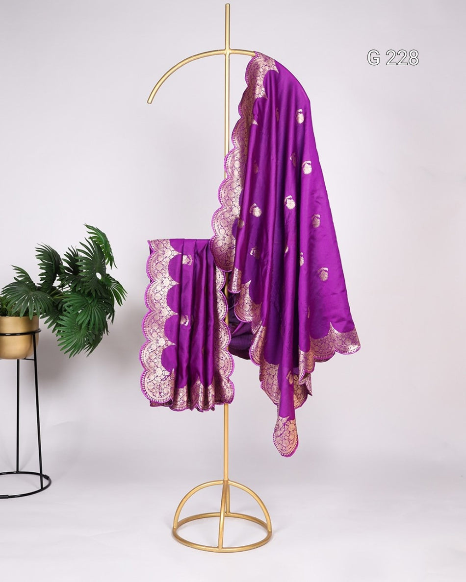 Jacquard Paithani Dupatta with Weaving Zari Work & Tassels – G 228