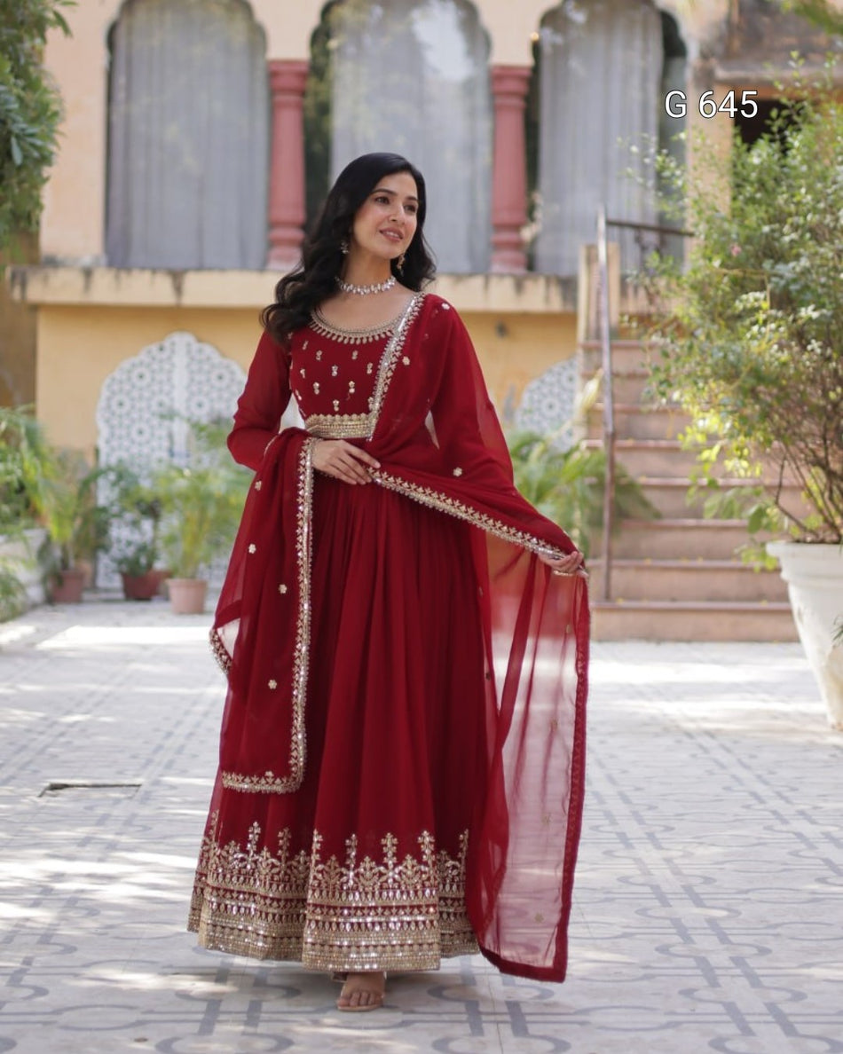 Premium Designer Gown Dupatta Collection for Festivities G 645
