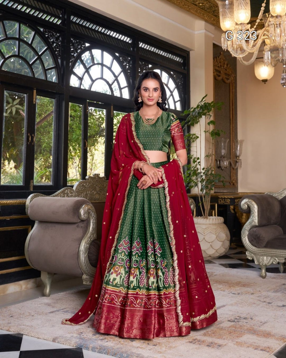 Kanchipuram Lehenga with Zari & Sequins Work – G 323