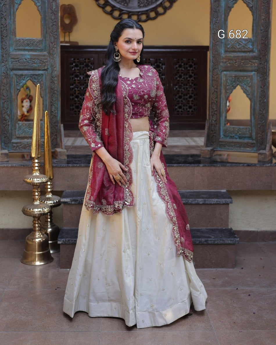 Trendy Designer Lehenga with Rich Embroidery G 682