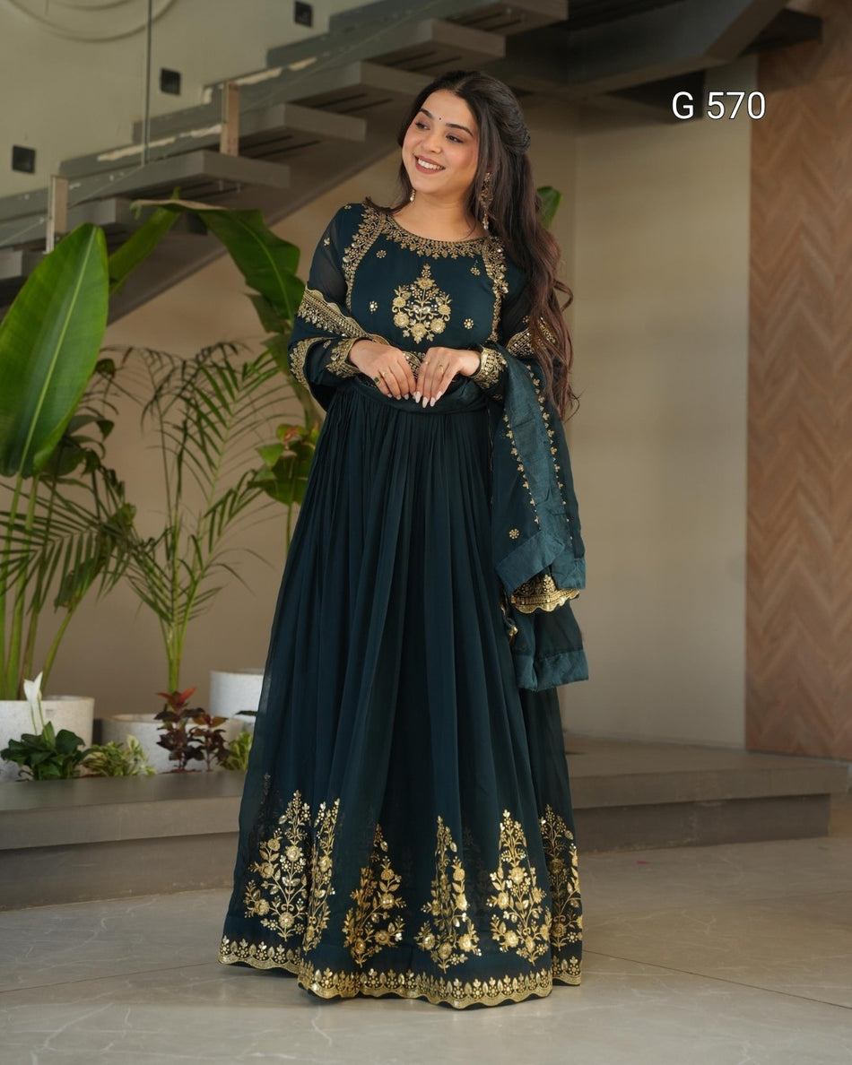 Luxurious Embroidered Gown for Special Occasions - G 570