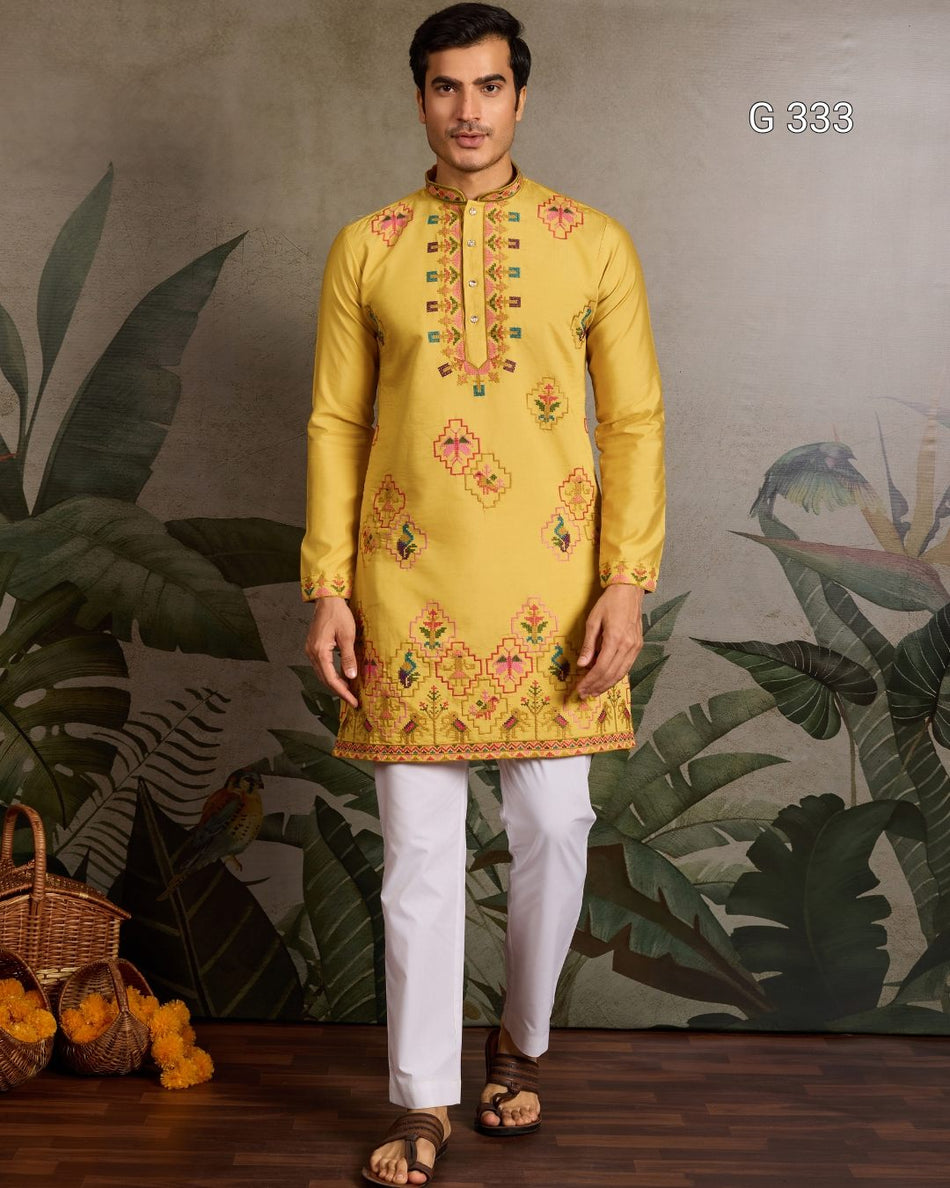 Premium Embroidered Kurta - G333