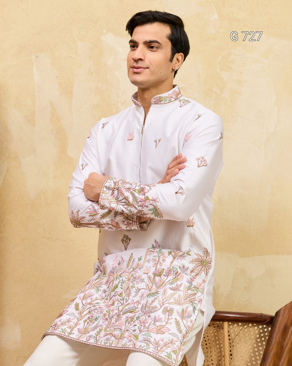 Wedding & Festival Special Men’s Embroidered Kurta Collection - G 727