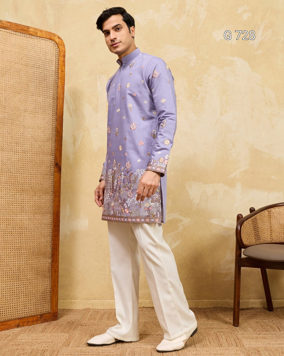 Wedding Special Men’s Embroidered Kurta Collection 2026- G 728