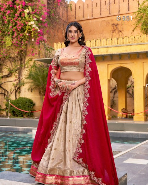 Graceful Wedding Lehenga with Elegant Pastel Tones  G 651