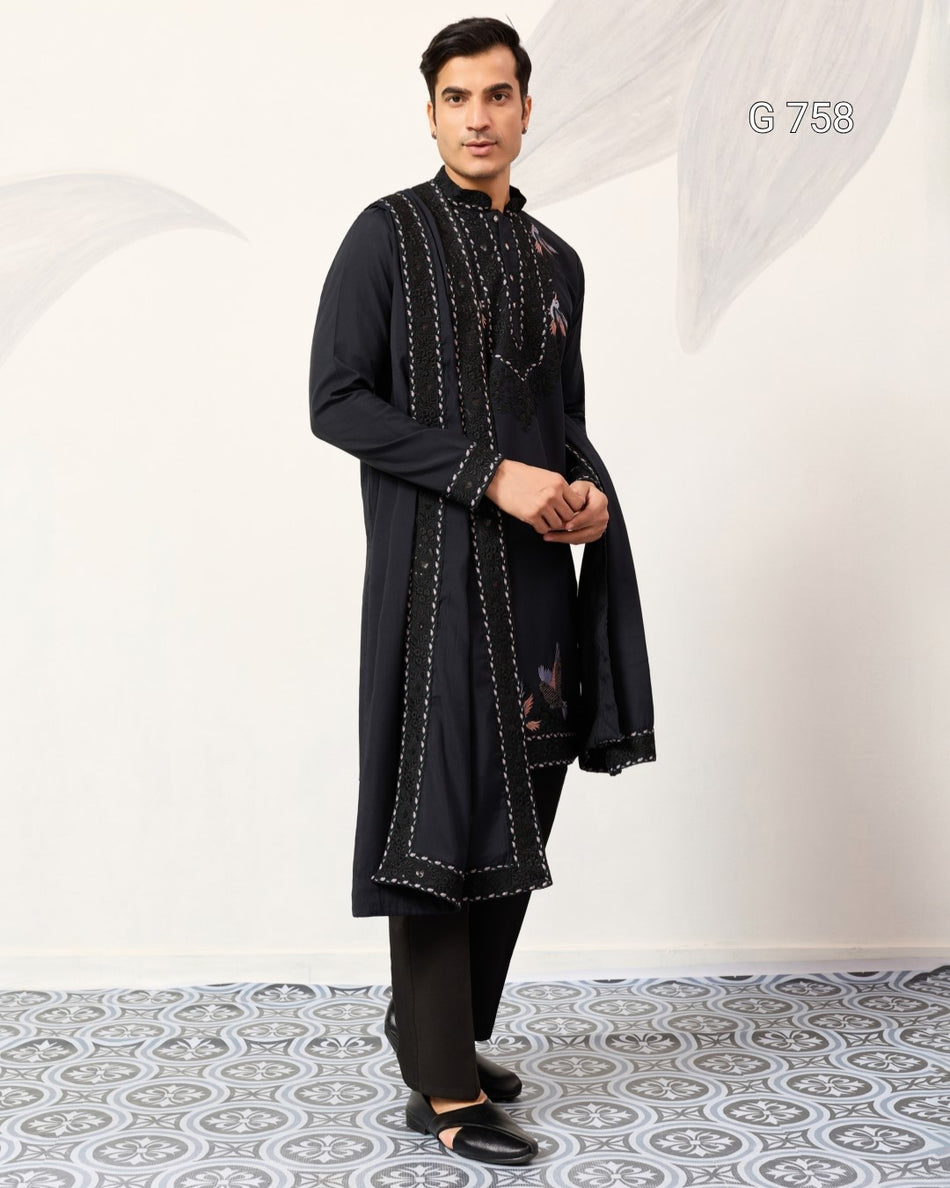 Premium Mens Kurta with Designer Dupatta - G 758