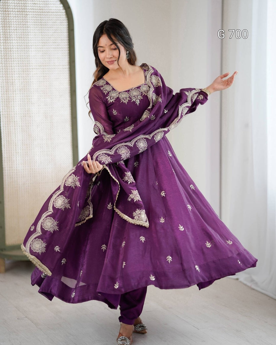 Premium Sequence Work Anarkali with Royal Appeal G 700