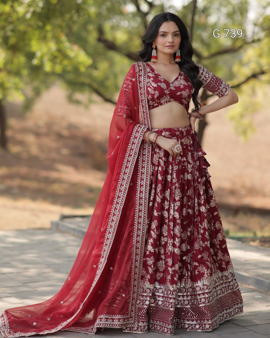 Luxurious Festive Lehenga for Wedding Functions G 739