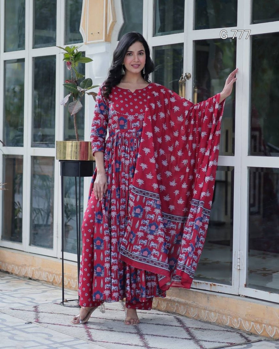 Comfortable Pure Cotton Outfit for Office Wear G 777