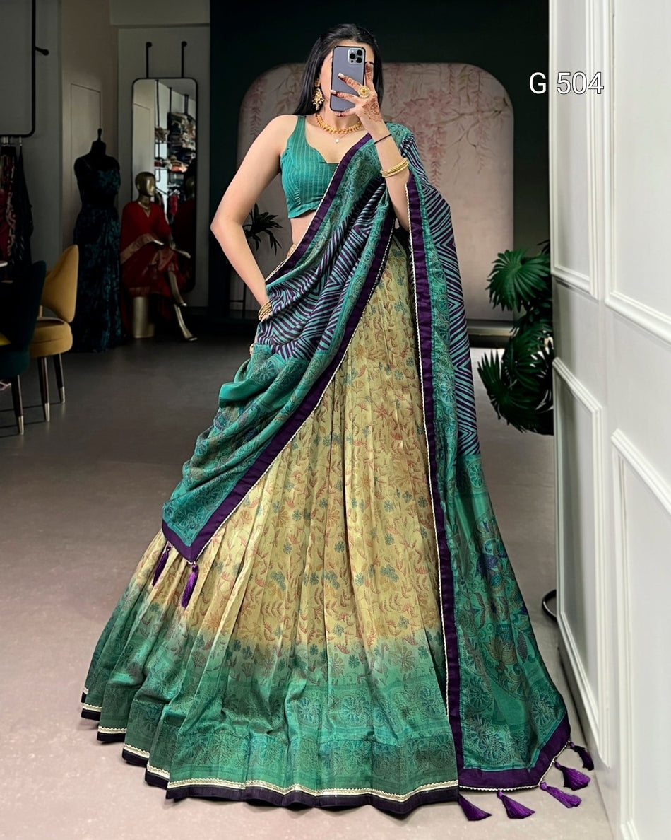 Elegant Vichitra Silk Lehenga with Modern Festive Touch - G 504