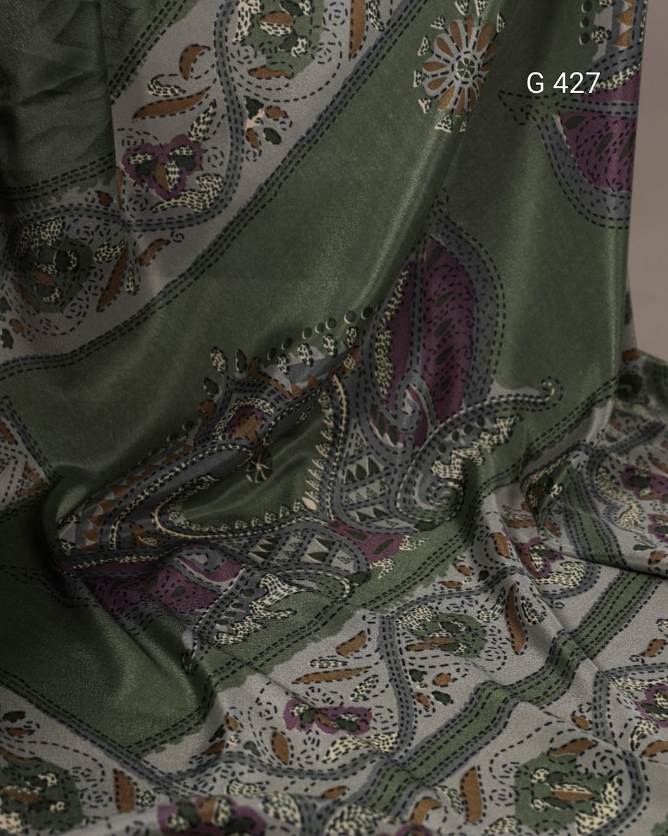 Printed Crepe Saree with Matching Blouse – G 427