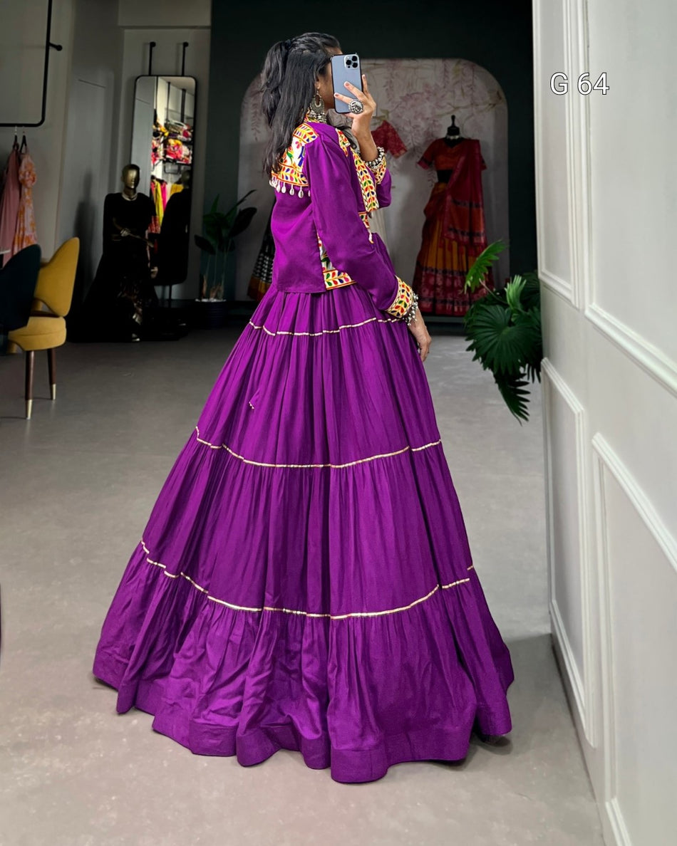 Pure Rayon Lehenga with Gota Patti Touch Up – G 64 Purple