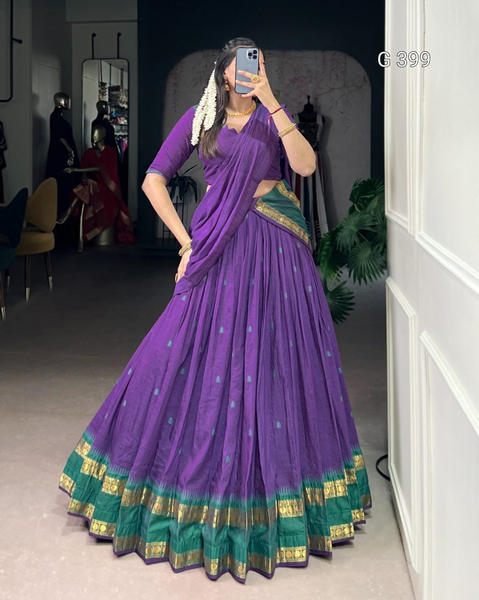 Pure Chanderi Lehenga with Zari Weaving Work – G 399