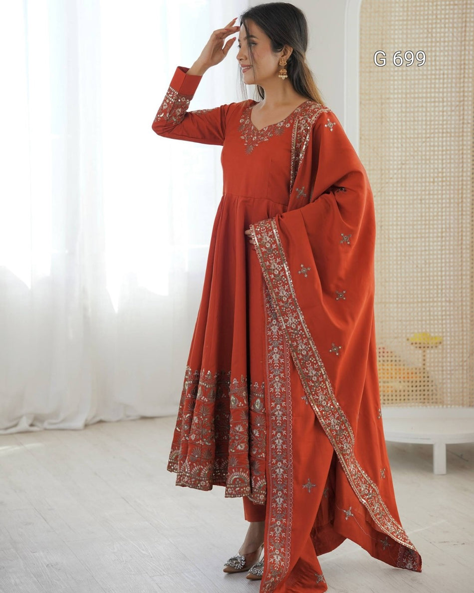 Premium Sequence Work Anarkali with Festive Glamourn G 699