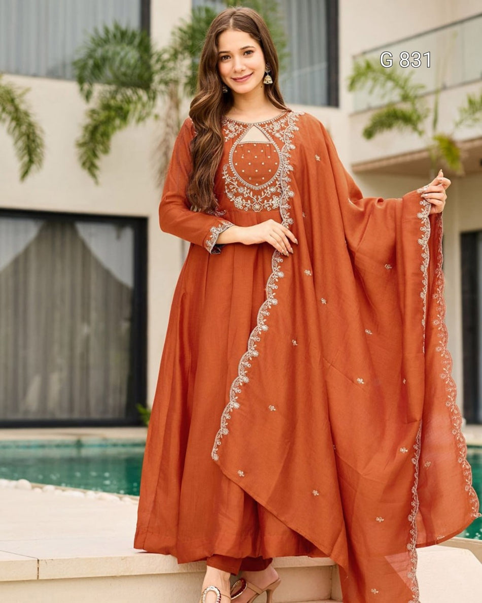 Designer Kurta Pant Dupatta Set for Daily Wear G 831