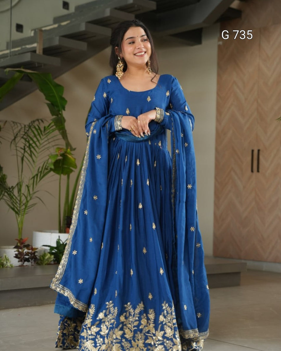 Luxurious Festive Gown for Wedding Functions  G 735