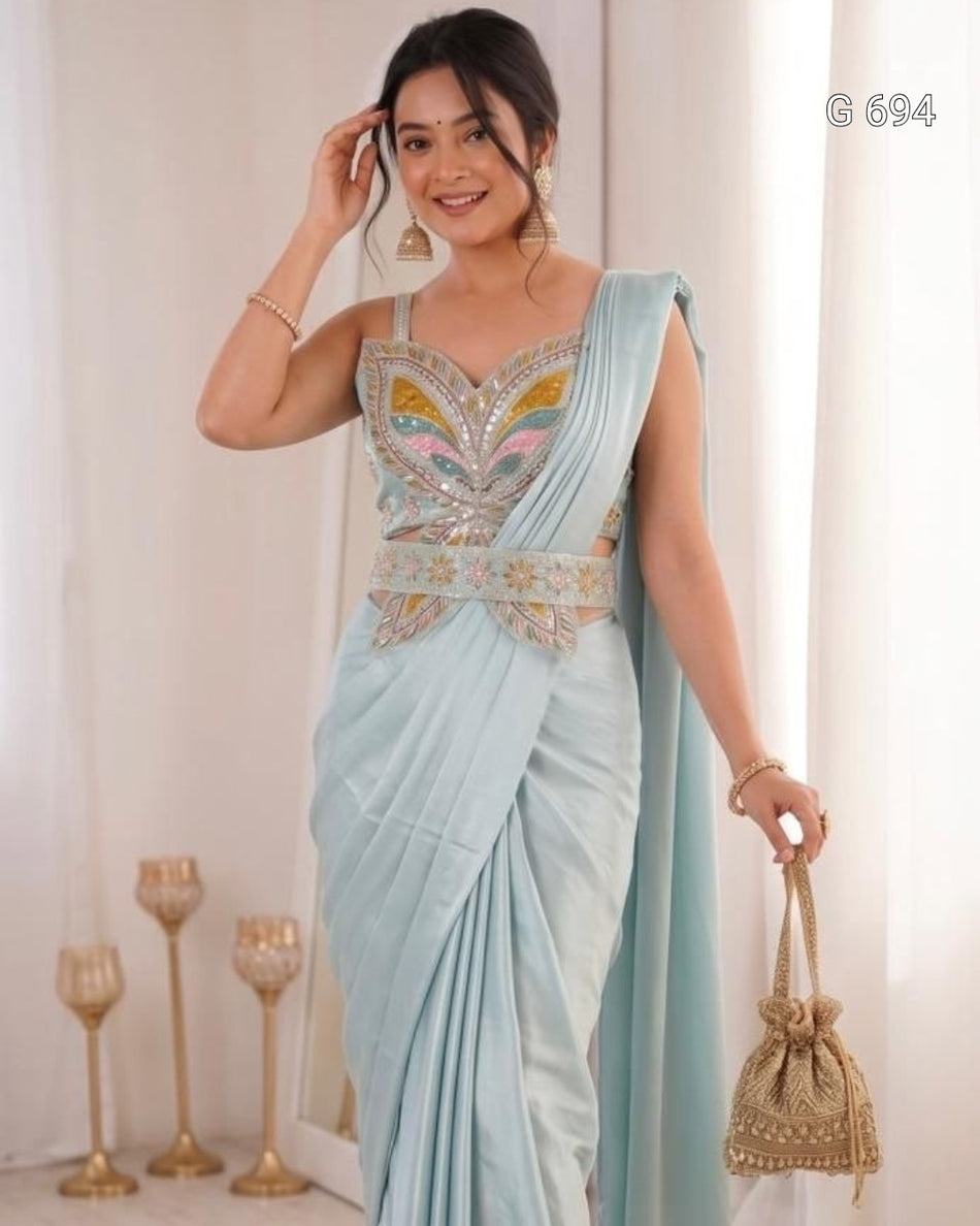 Fashionable Ready To Wear Saree with Elegance G 694