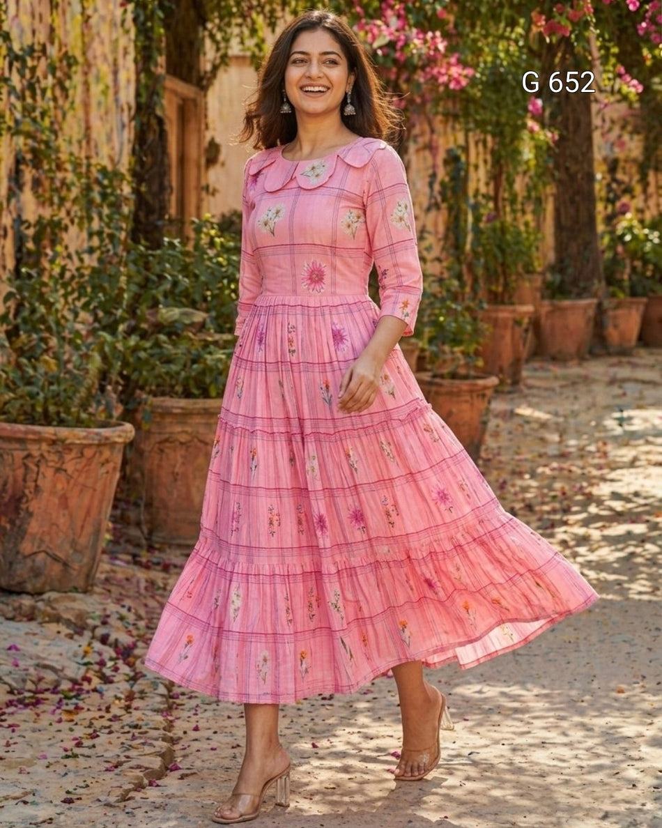 Graceful Designer Kurti with Flared Silhouette Detail G 652