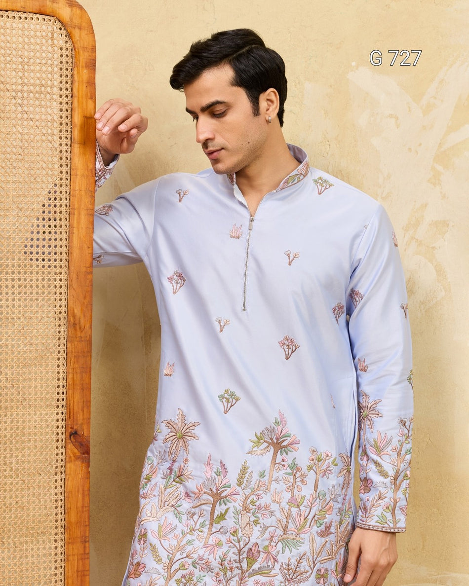 Wedding & Festival Special Men’s Embroidered Kurta Collection - G 727