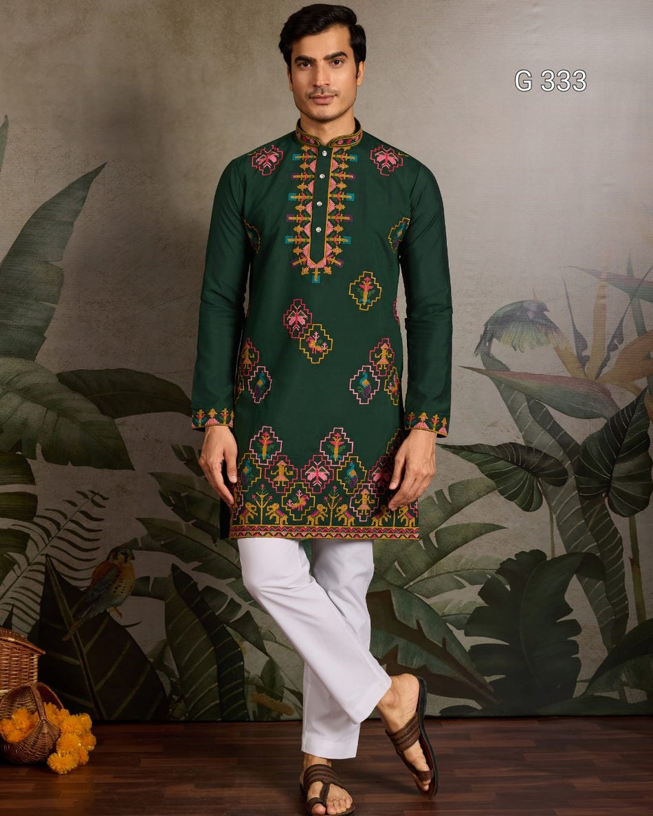 Premium Embroidered Kurta - G 333
