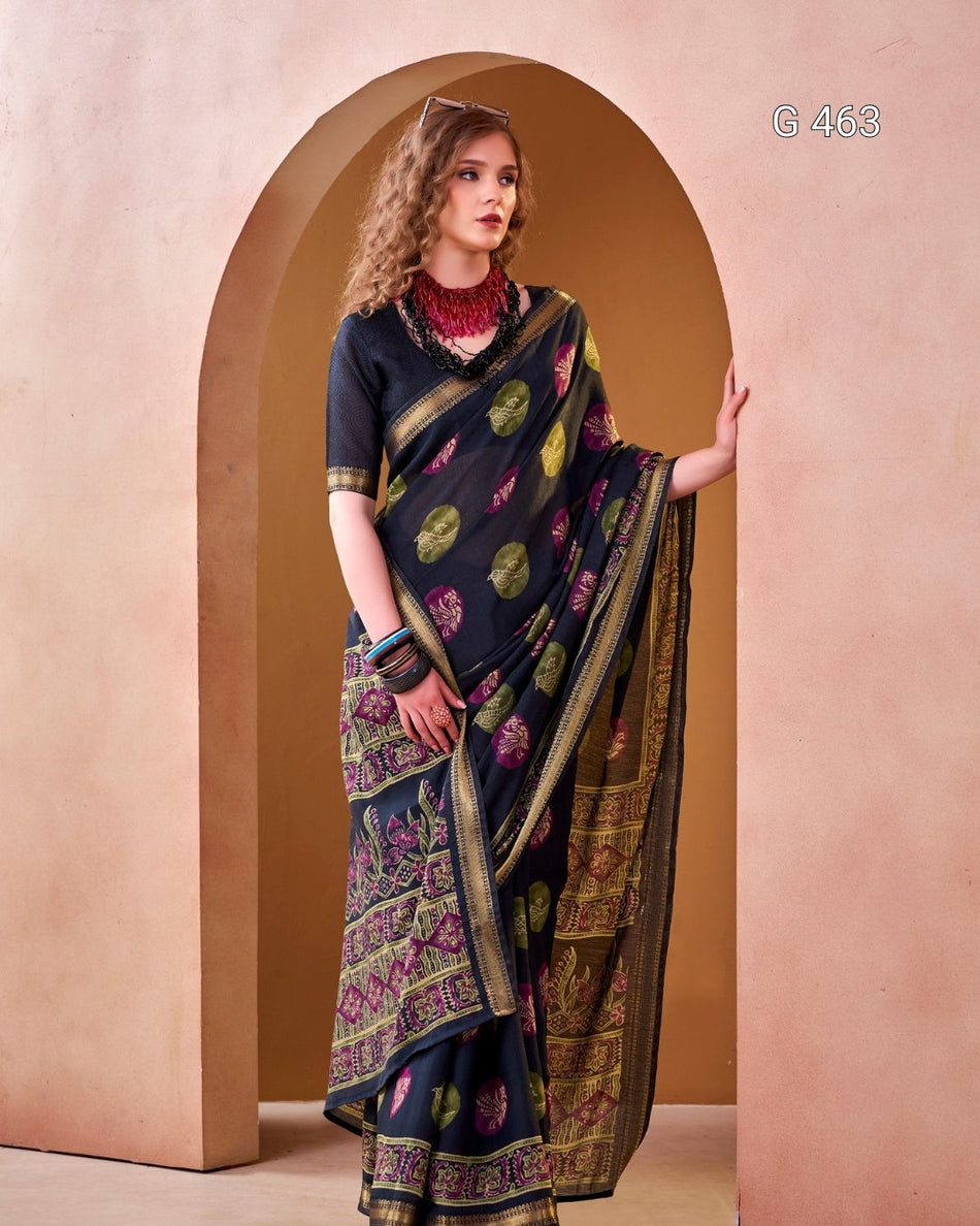 Graceful PV Chanderi Sarees with Lightweight Feel - G 463