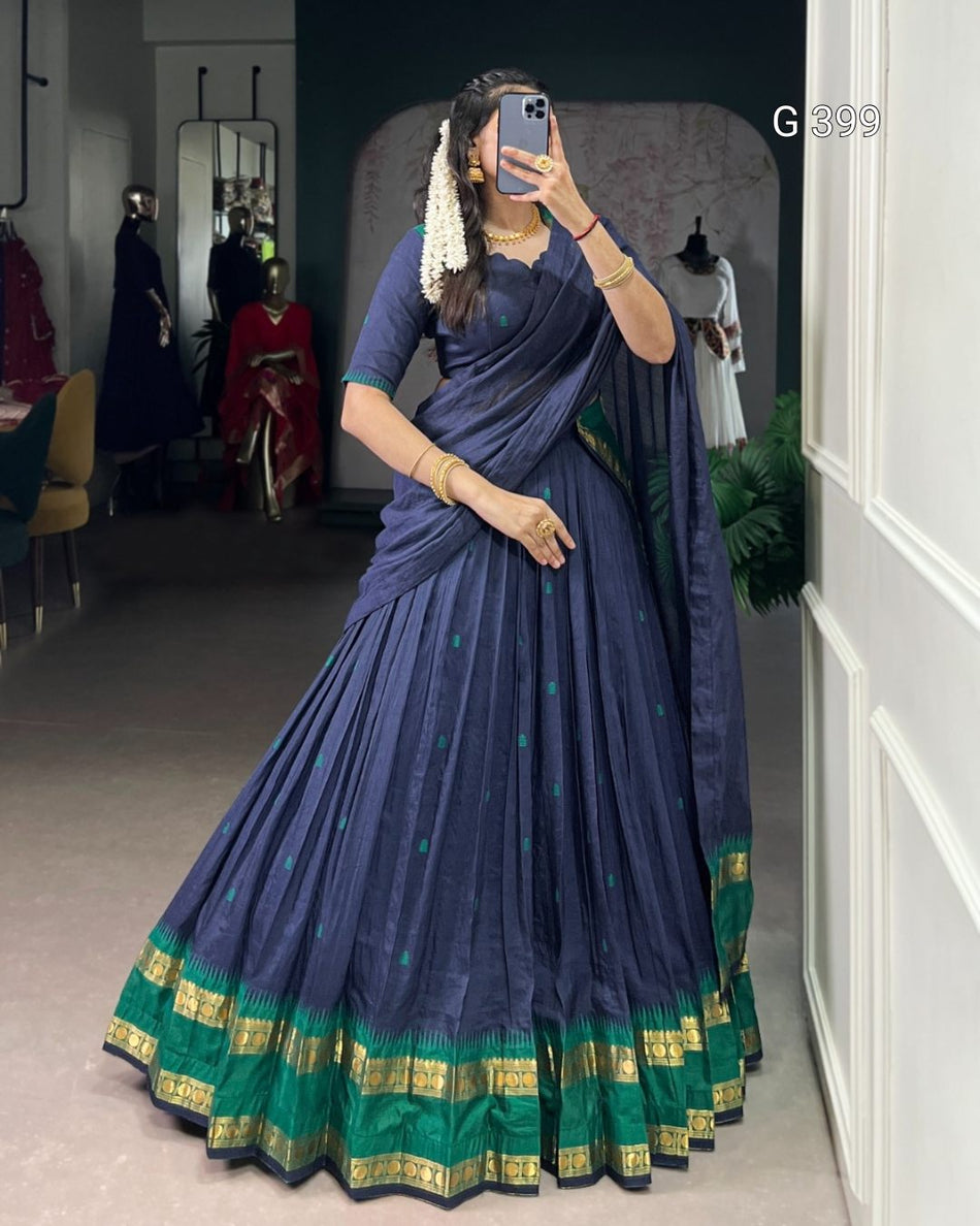 Pure Chanderi Lehenga with Zari Weaving Work – G 399