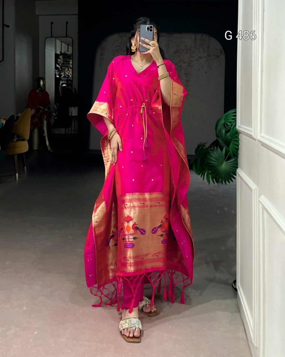 Elegant Jacquard Kaftans for Stylish Everyday Wear - G 486