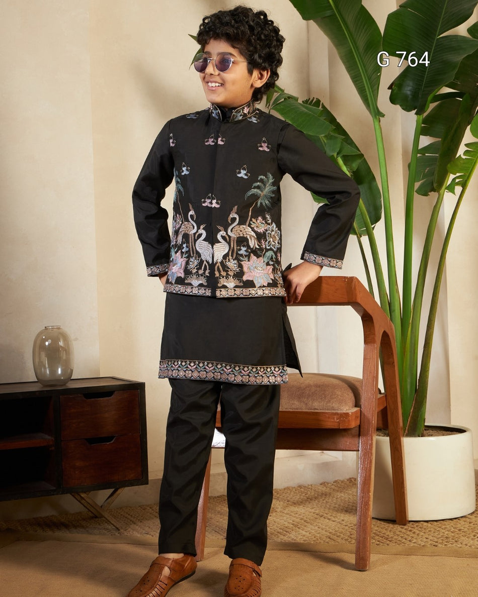 Premium Kids Koti Kurta Bottom Set for Boys - G 764
