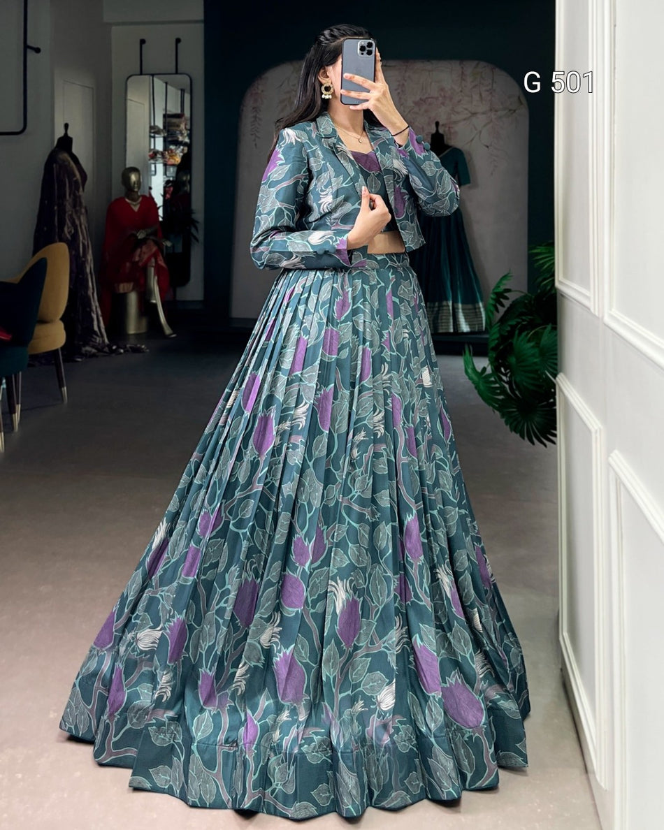 Graceful Tasar Silk Lehenga with Contemporary Style - G 501