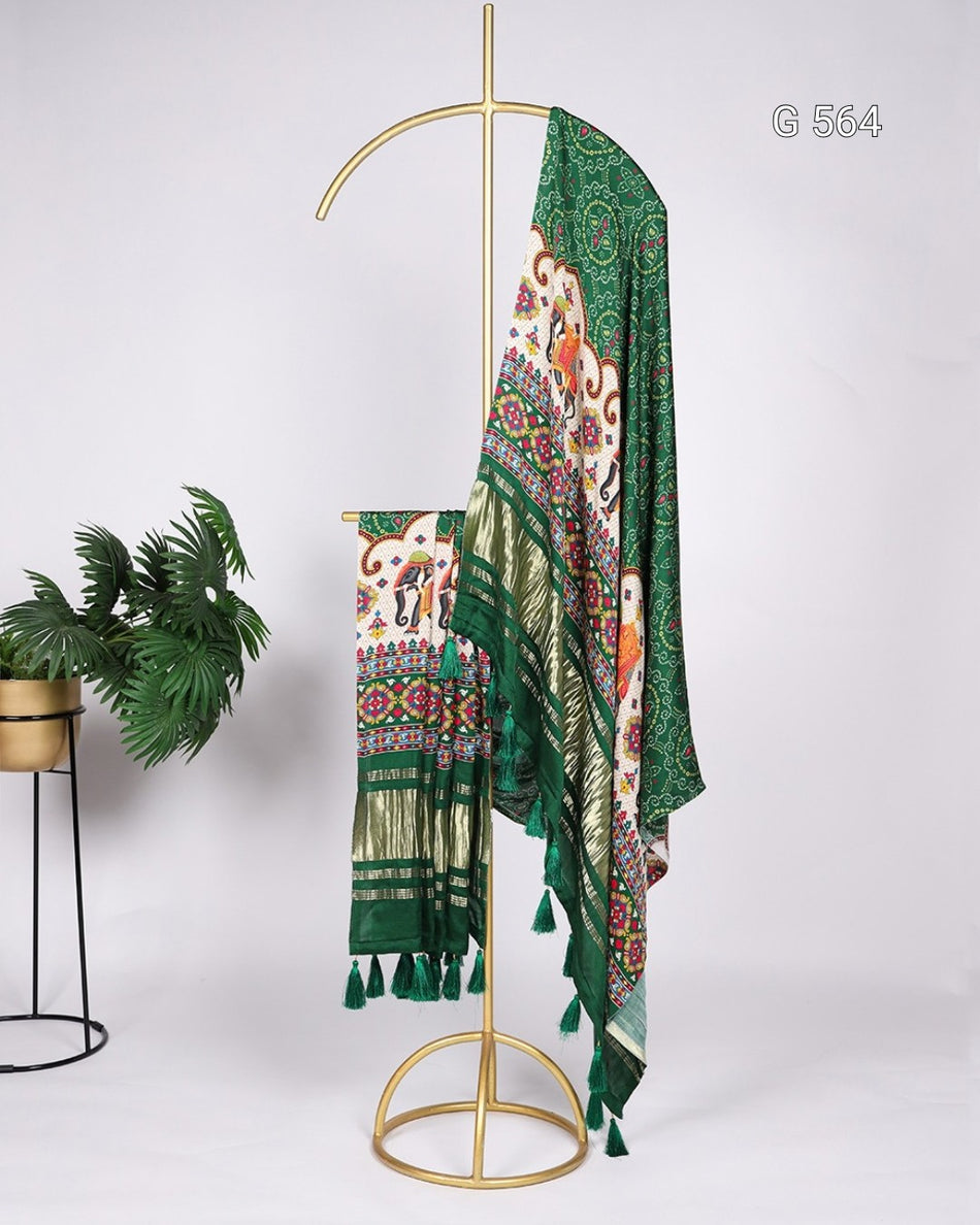 Designer Gaji Silk Dupatta with Soft Finish - G 564