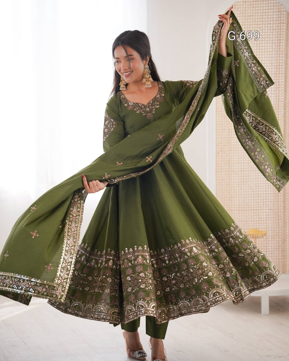 Premium Sequence Work Anarkali with Festive Glamourn G 699