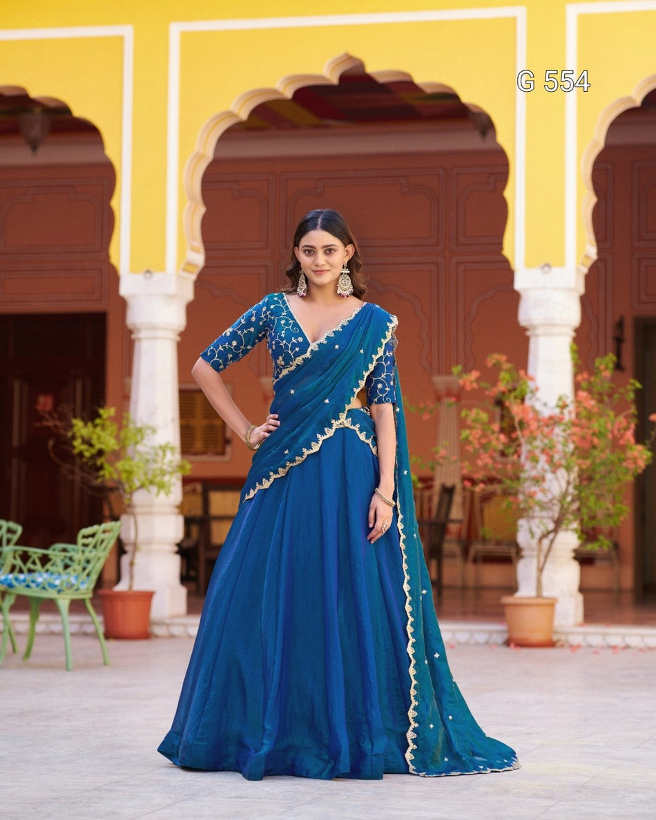Designer Festive Look with Delicate Embroidery Detail - G 554