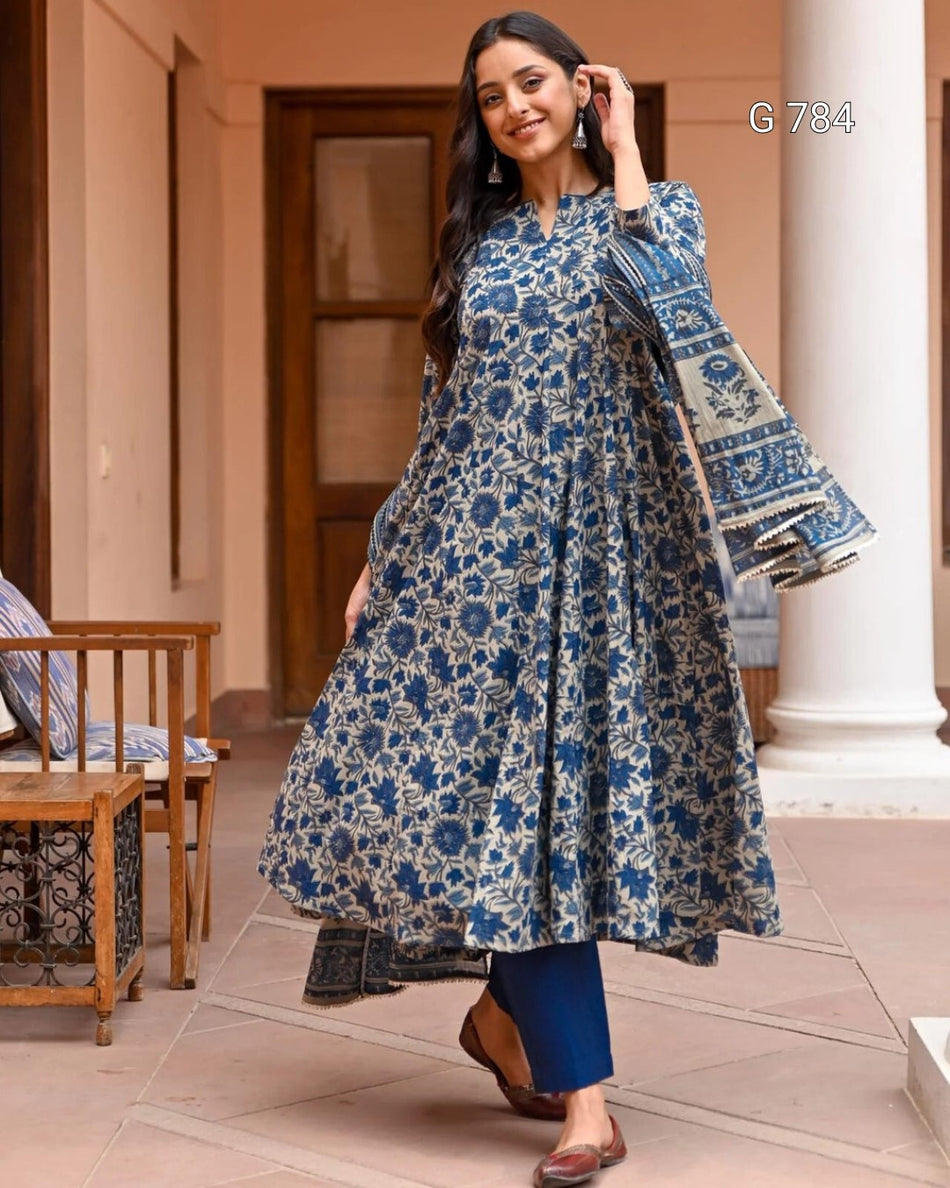 Comfortable Three Piece Rayon Ethnic Collection G 784