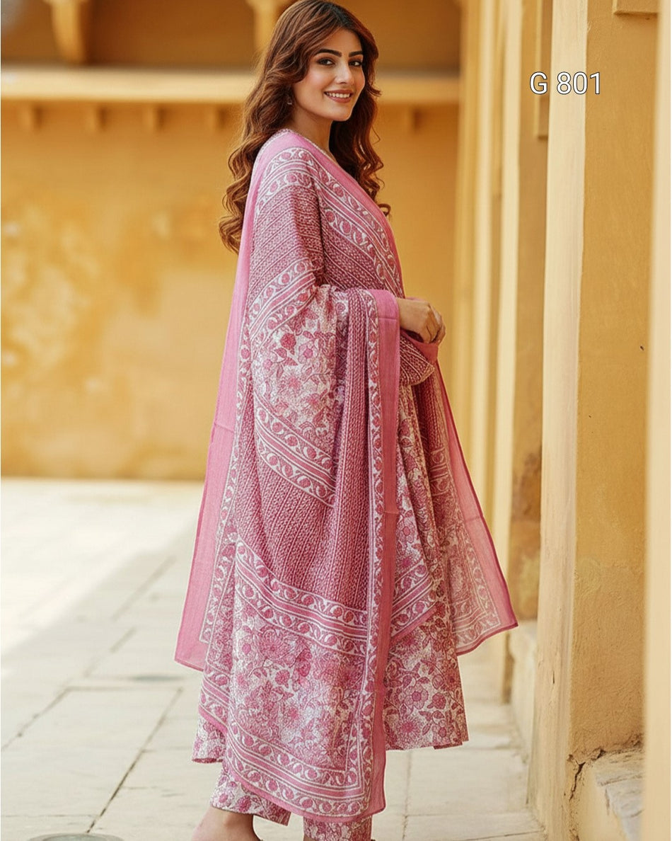 Comfortable Rayon Three Piece Suit Set Women G 801